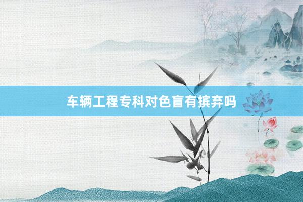 车辆工程专科对色盲有摈弃吗